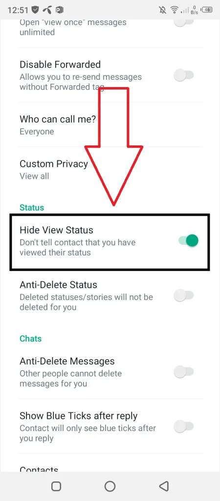 Hide View Status